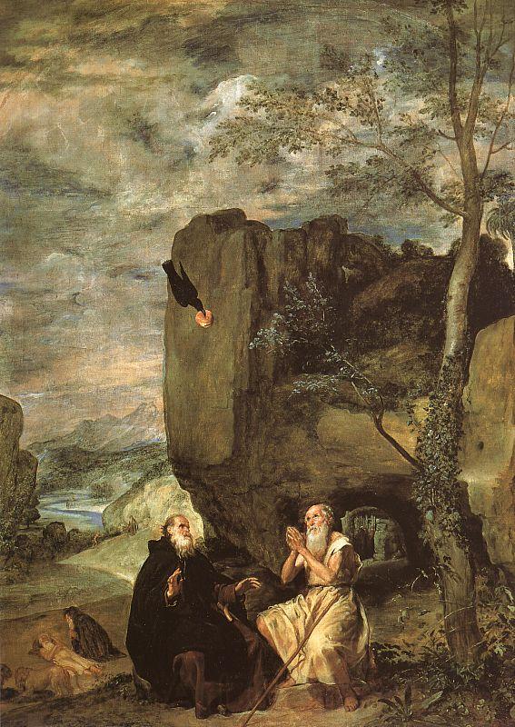 Diego Velazquez Saint Anthony Abbot Saint Paul the Hermit Spain oil painting art